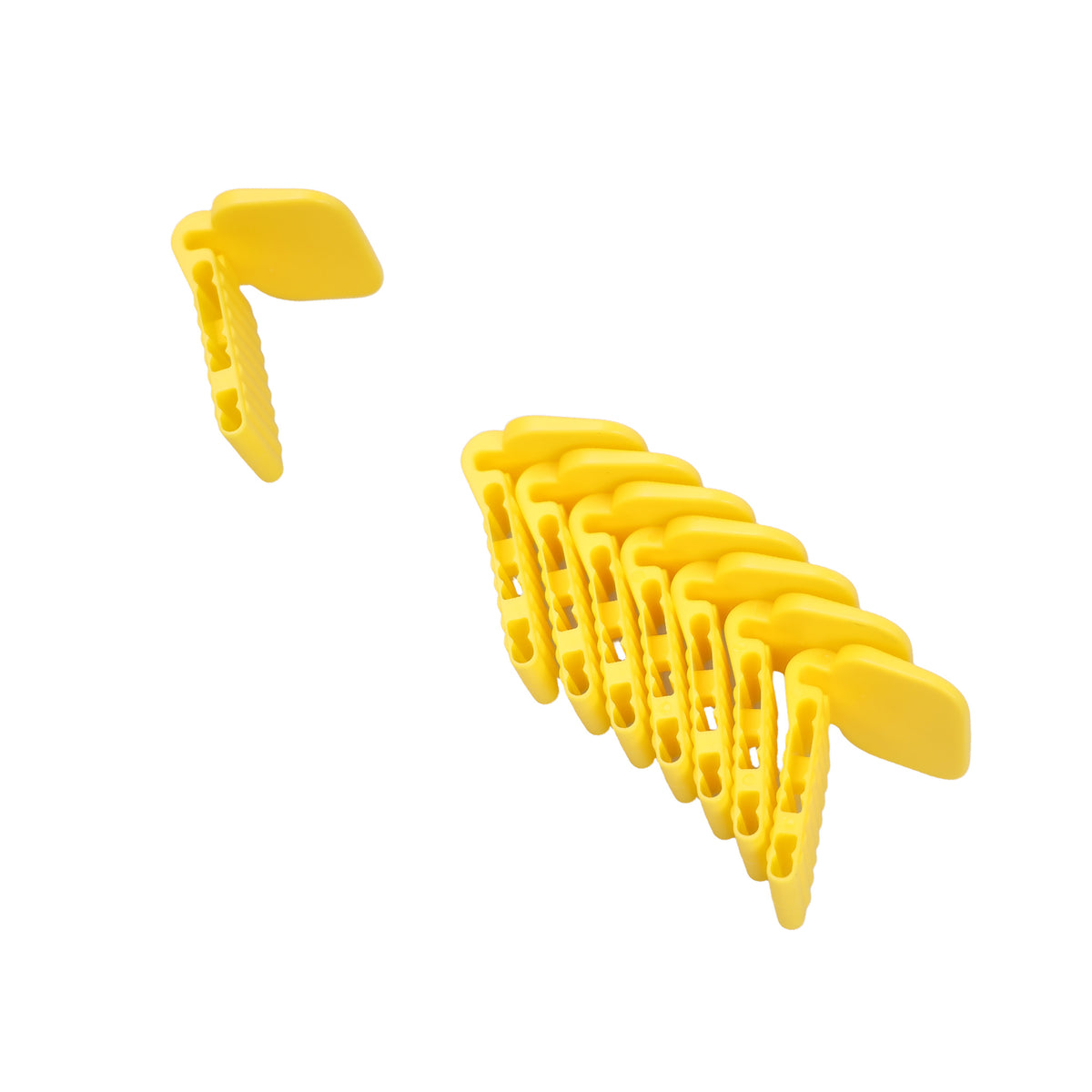 Yellow bite tabs of dental X ray film positioner kit