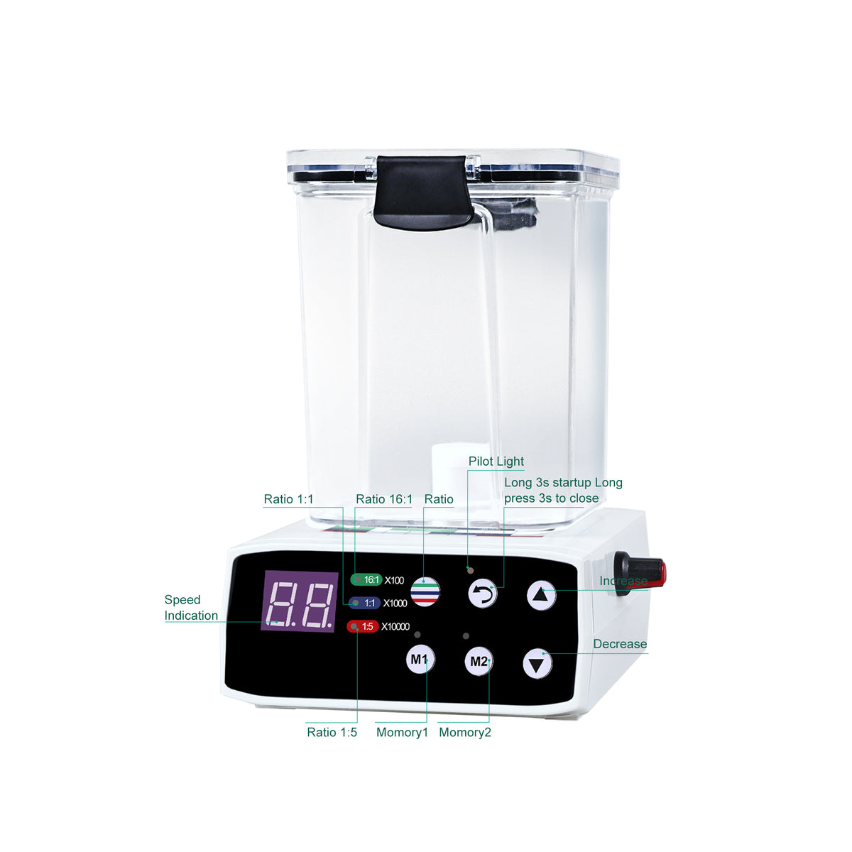Control panel close‑up of dental brushless electric LED micromotor unit