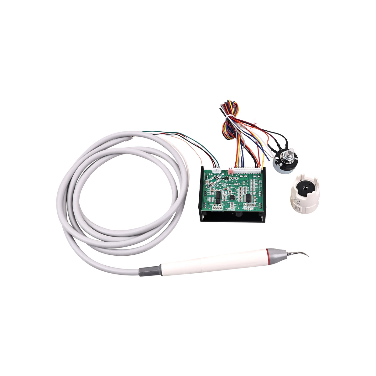 Dental built‑in ultrasonic piezo scaler for dental chair unit, white background product photo