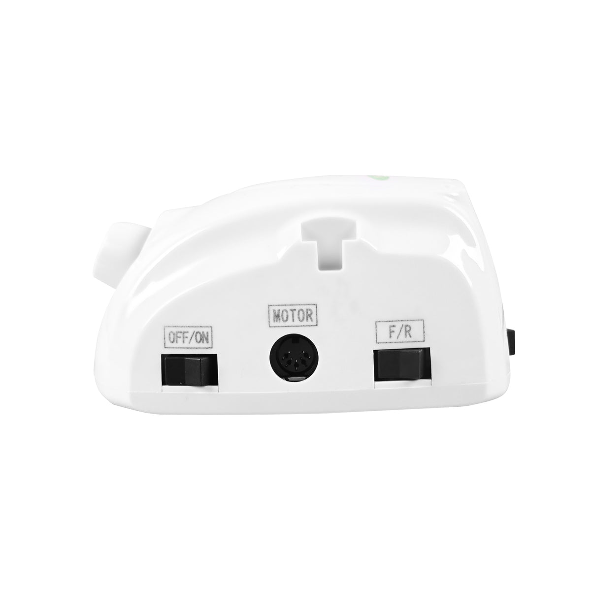 Back‑side power socket and cable connection detail