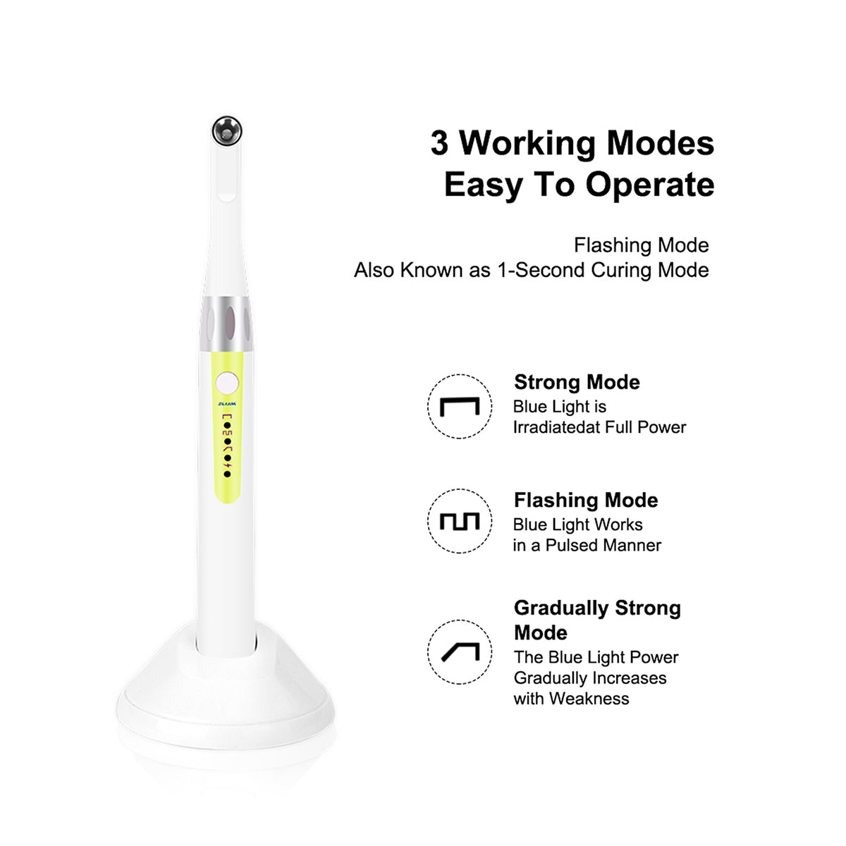 Multi‑function button control panel detail of 1s professional curing light