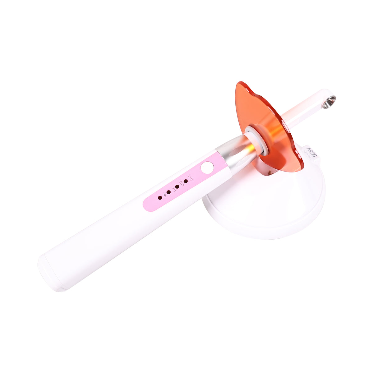 Ergonomic metal handpiece side view of 1s professional dental curing lamp