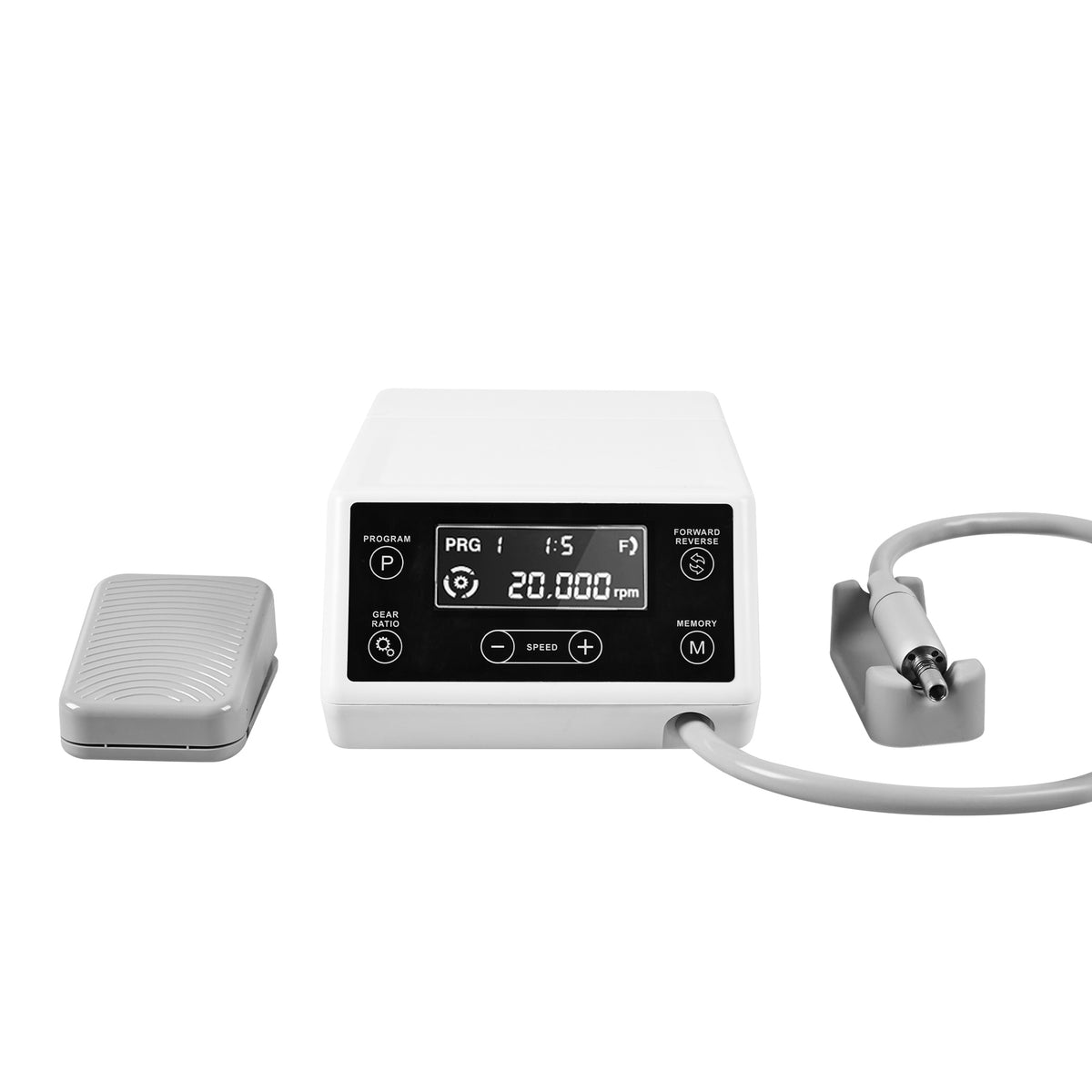 Dental Electric Micro Motor full set with foot pedal white background