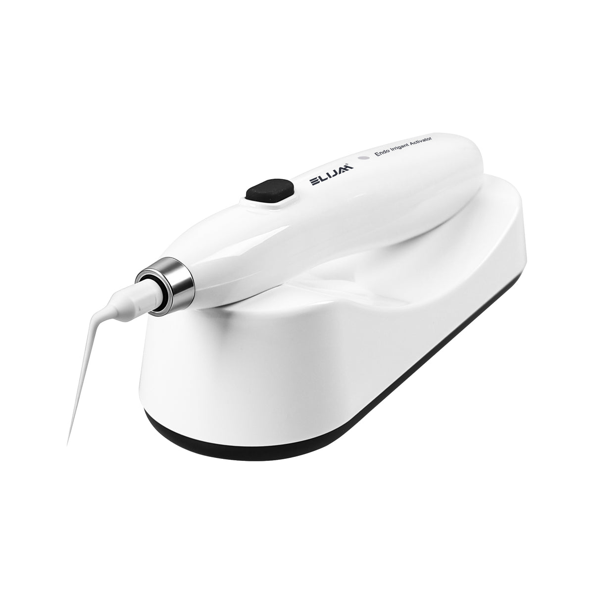 Dental endo activator placed on wireless charging base