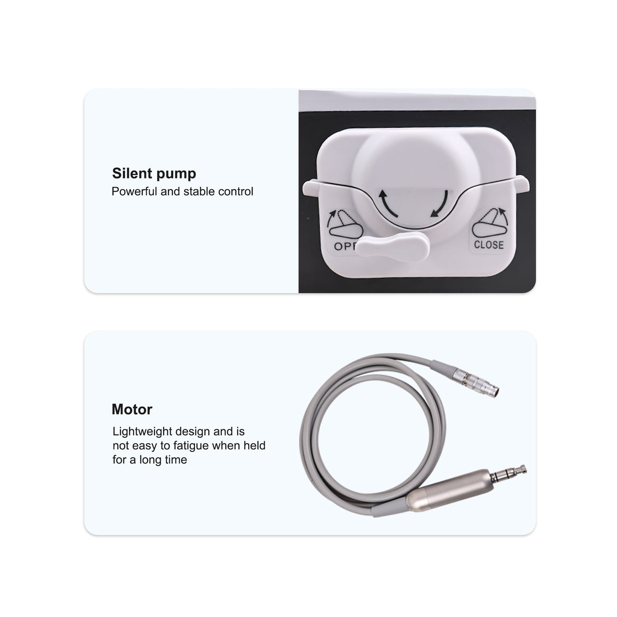 20:1 contra‑angle reduction handpiece detail for implant motor