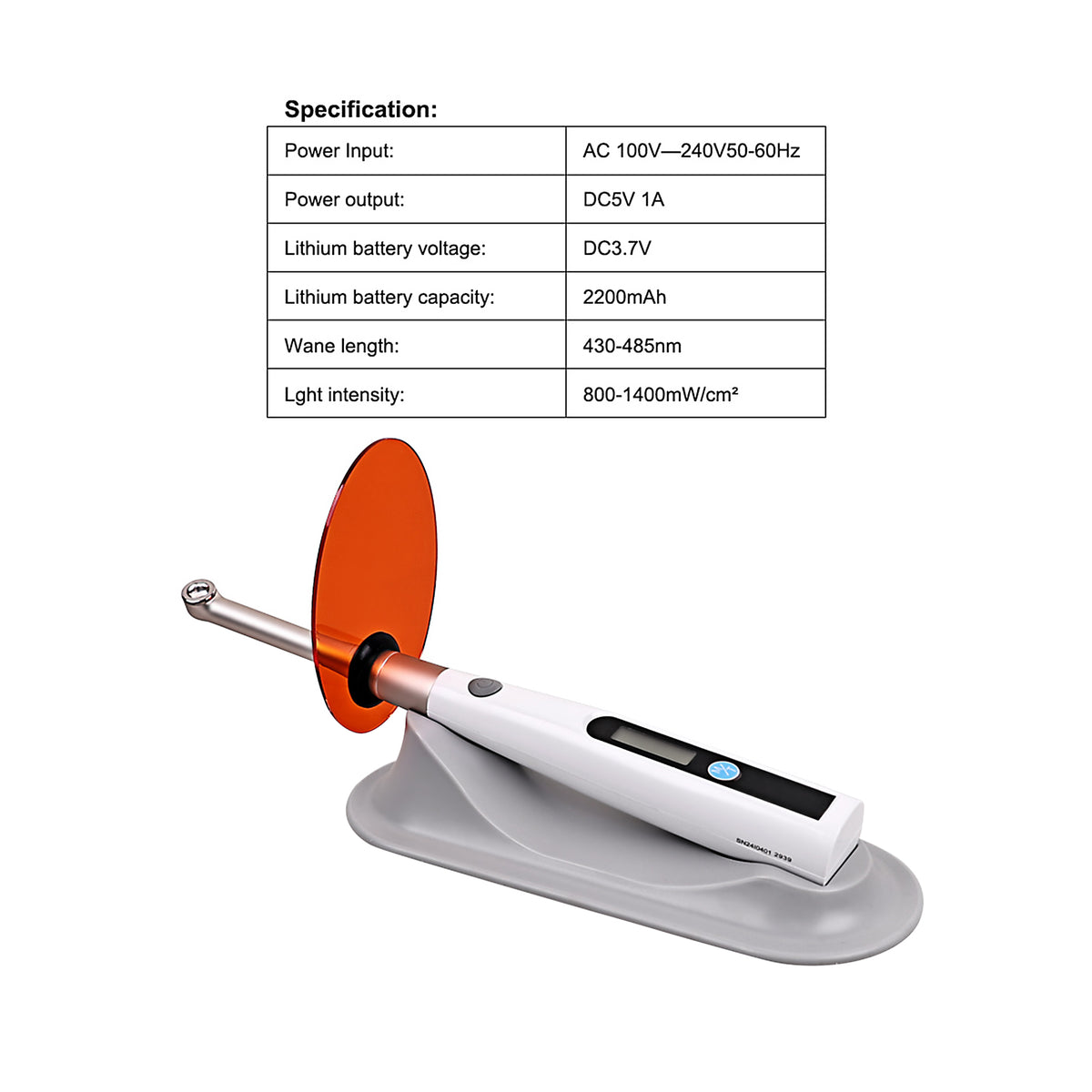 1s Ultra‑Lightweight Dental LED Curing Light full kit with charger & accessories
