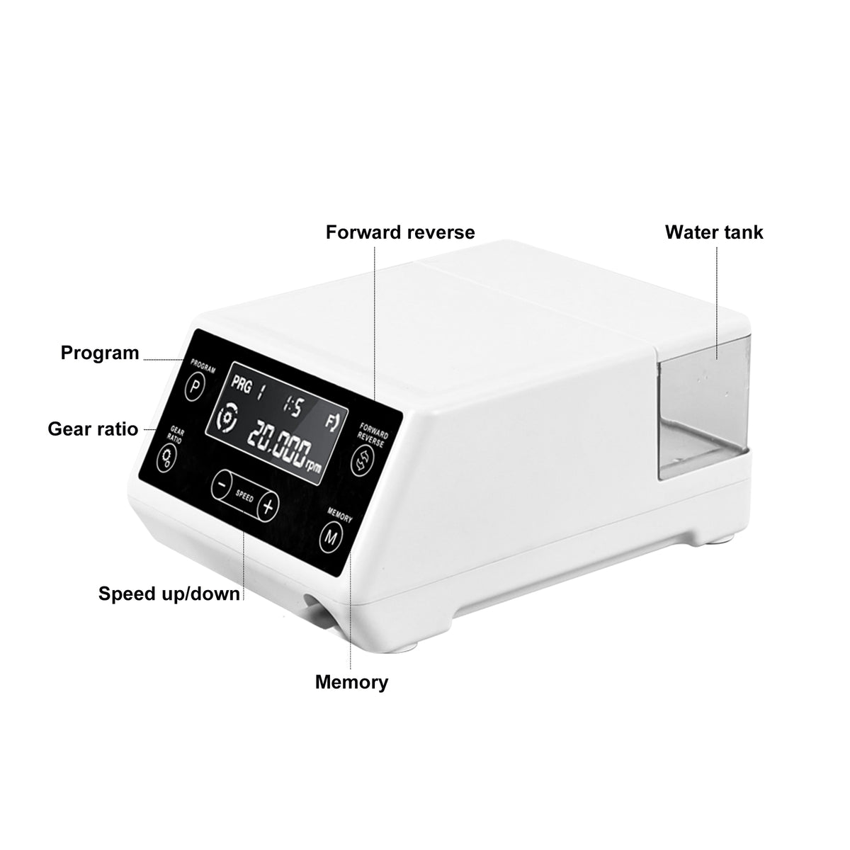 Control button panel detail of dental digital micro motor