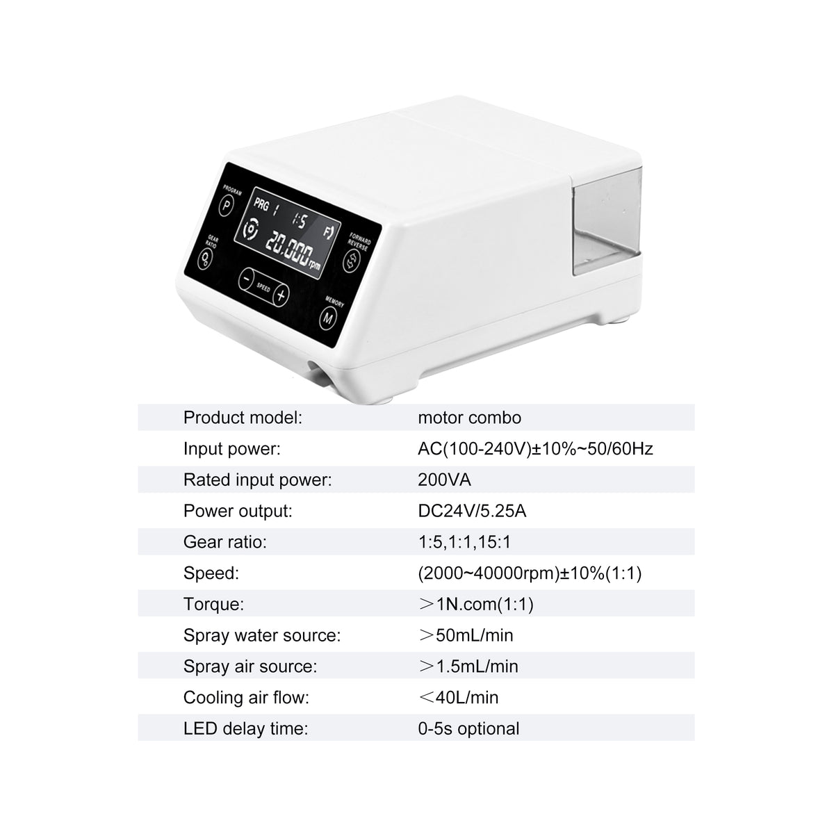 Simple parameter function schematic diagram of dental micro motor