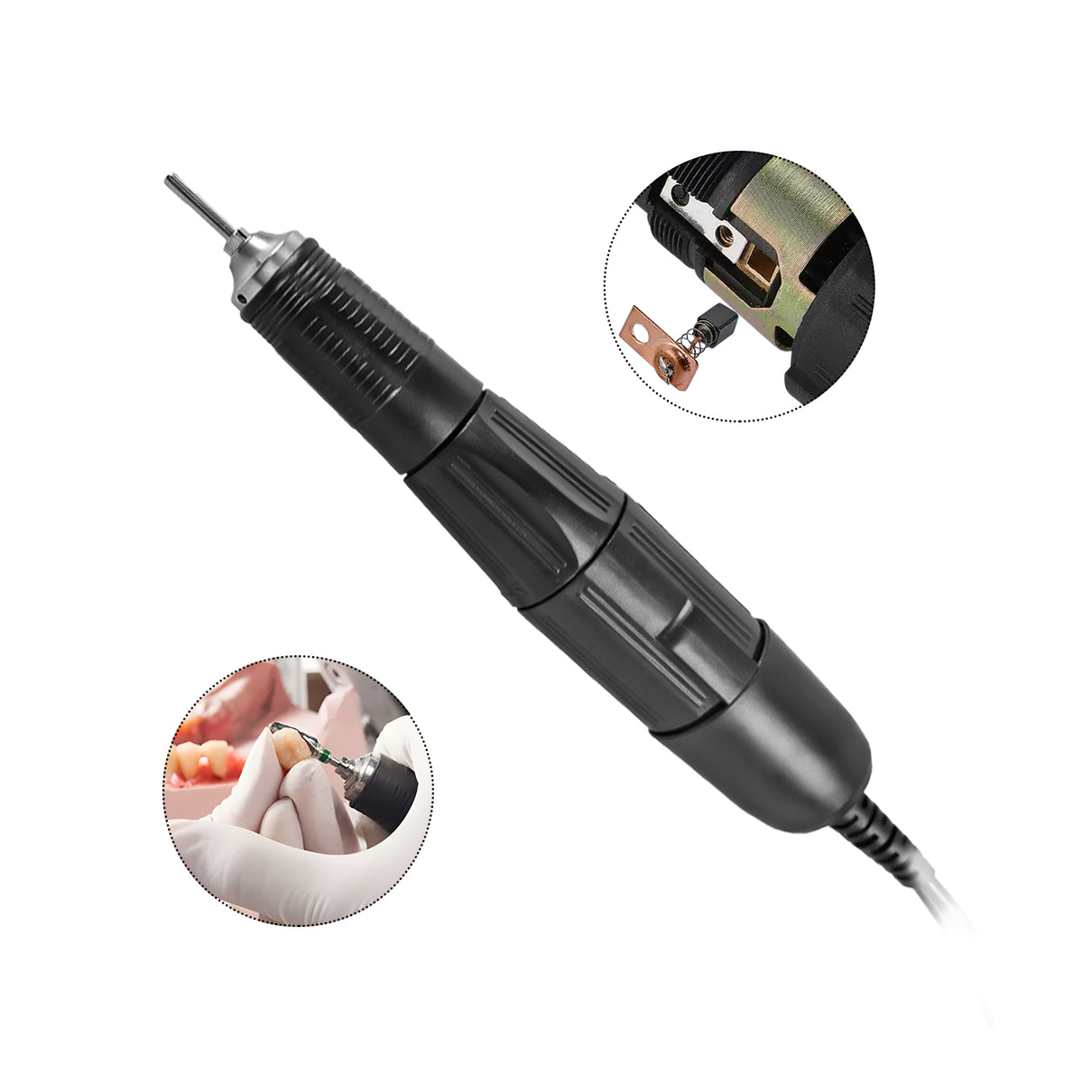 Ergonomic portable polishing handpiece detail