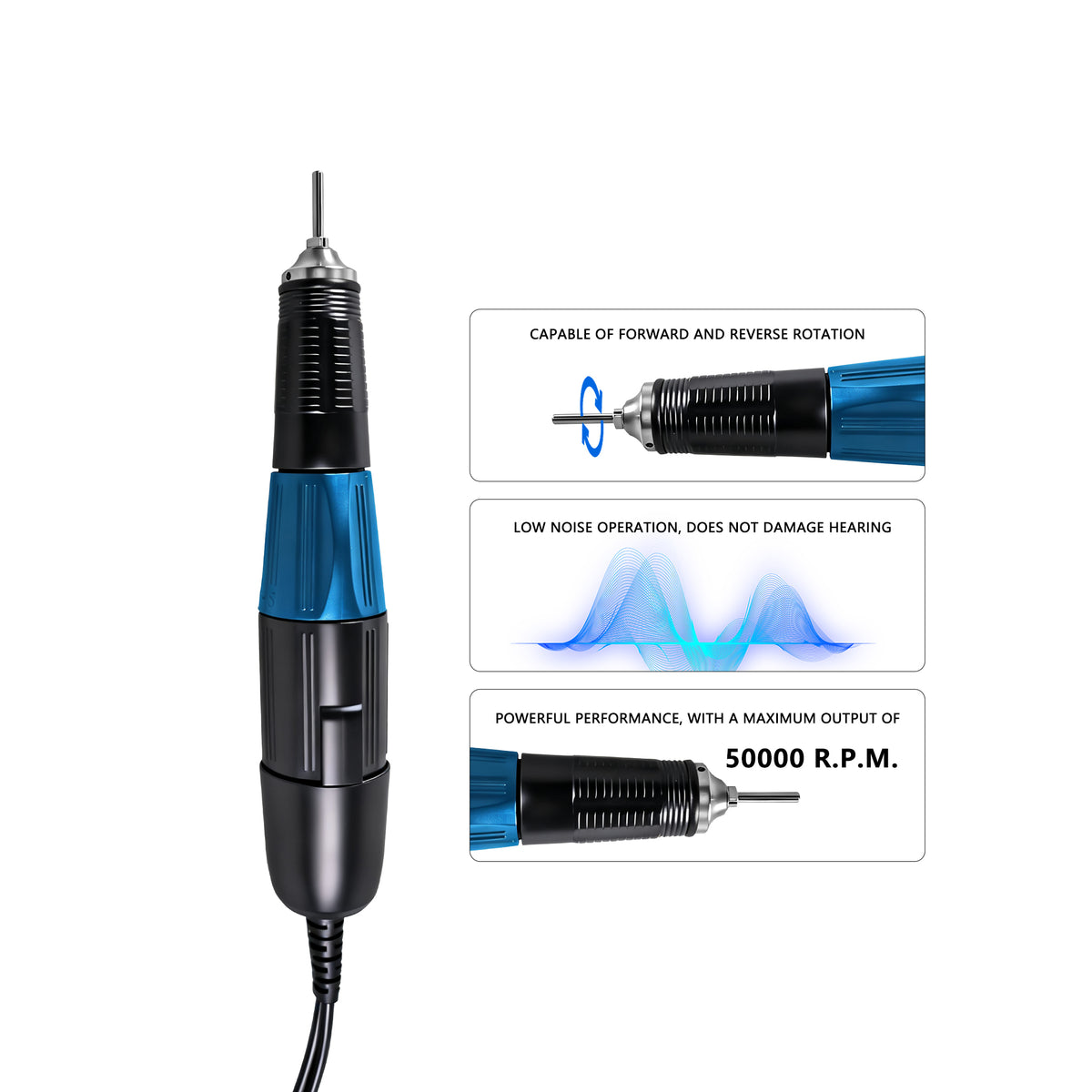 Ergonomic portable polishing handpiece detail