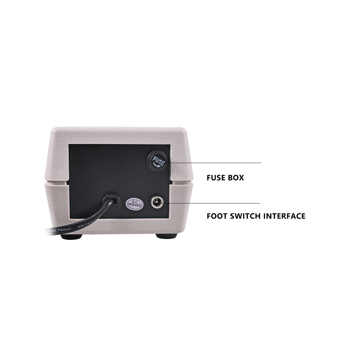 Power interface and cable connection detail