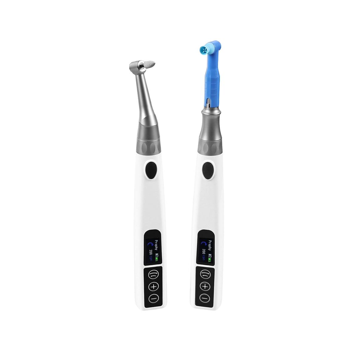 Wireless dental prophy motor main image, straight and contra angle handpiece set