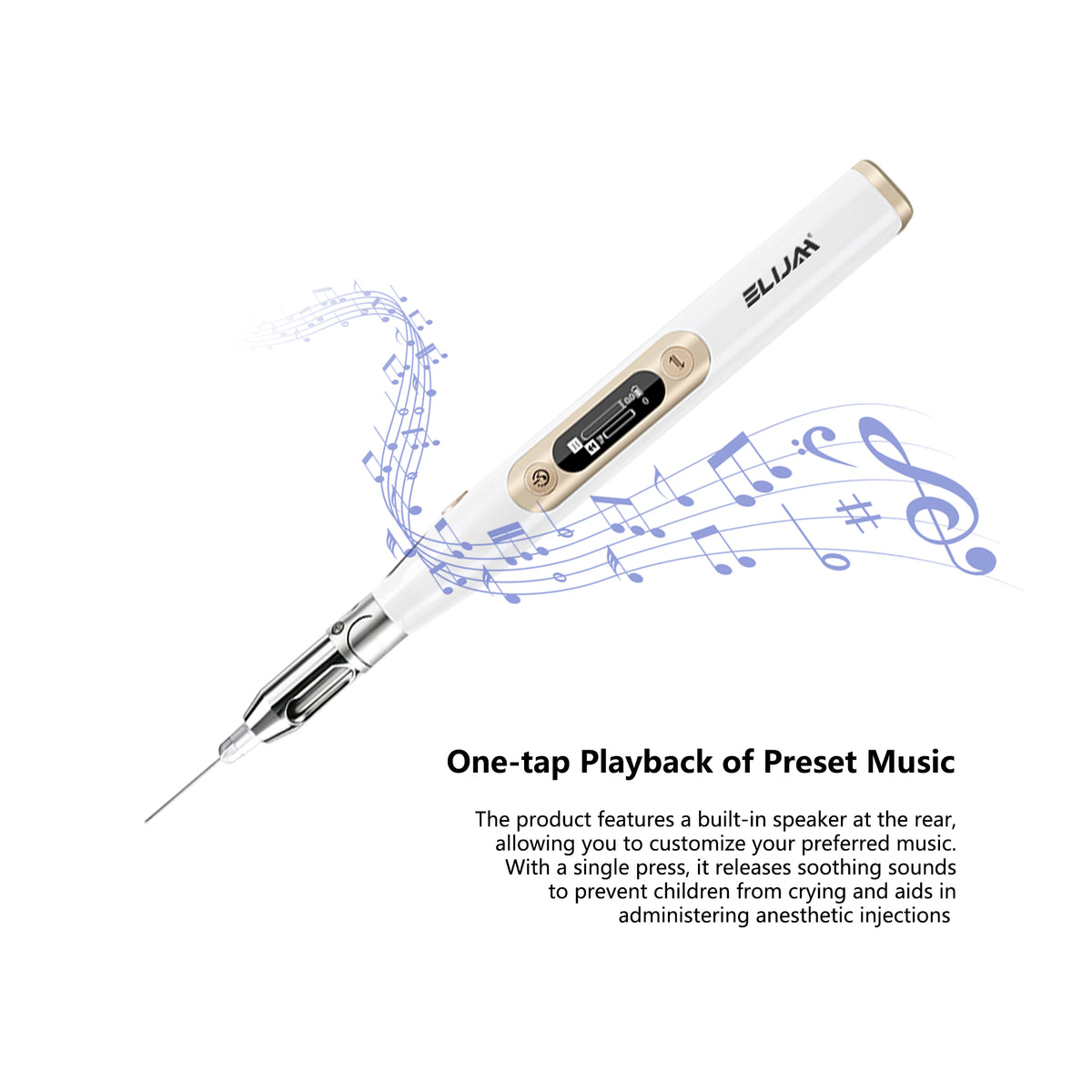 Audio prompt indicator mark on injector pen body
