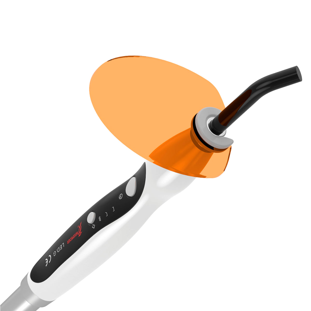 Orange protective eye shield accessory for dental curing light unit