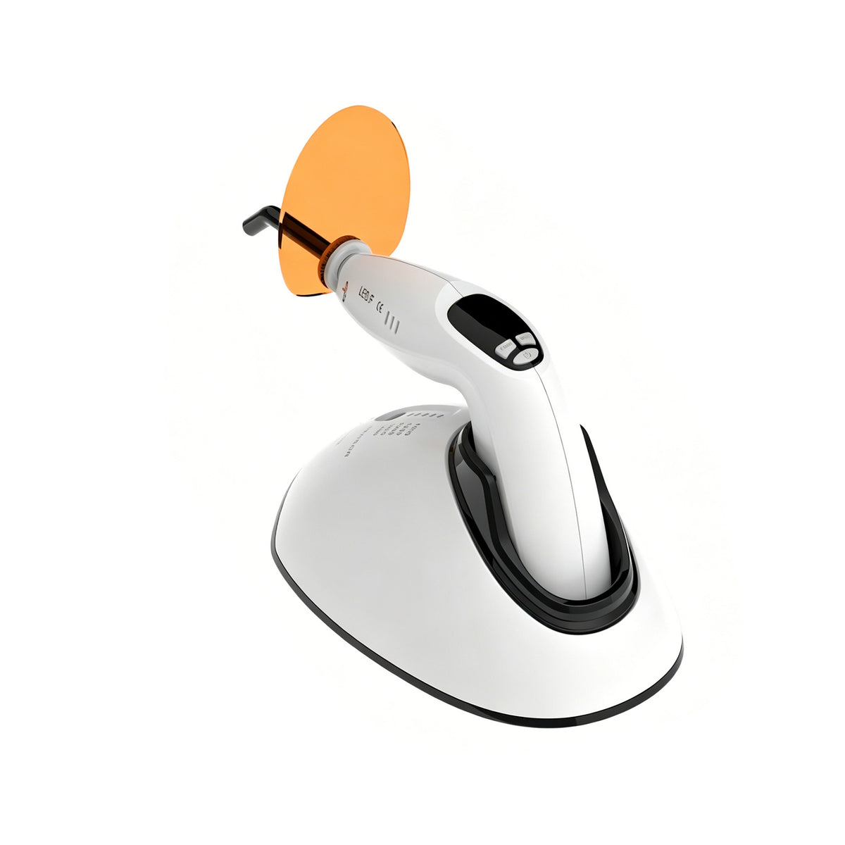 Ergonomic side profile of cordless wireless dental curing light