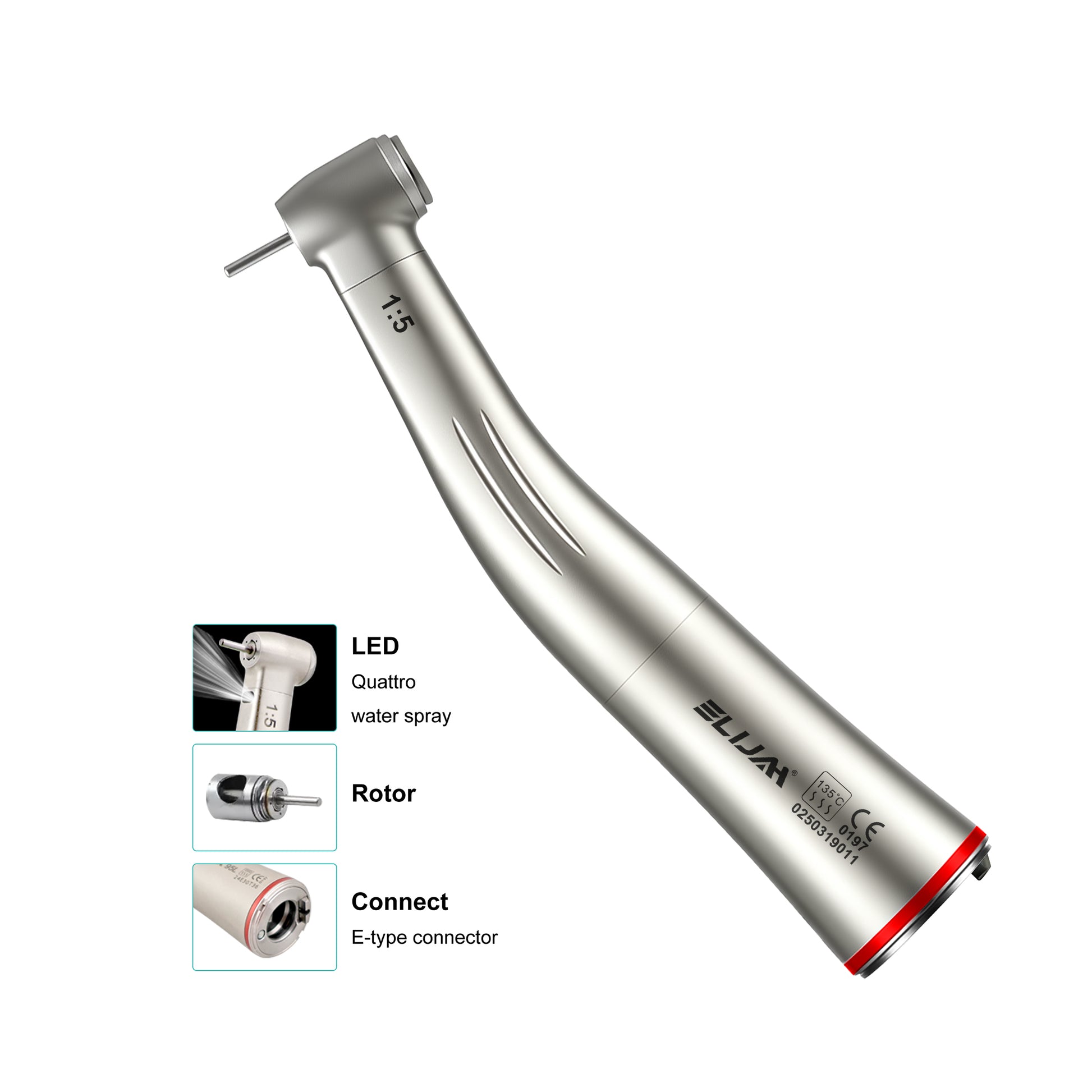 e type connector x95 style 1 5 fiber contra angle handpiece
