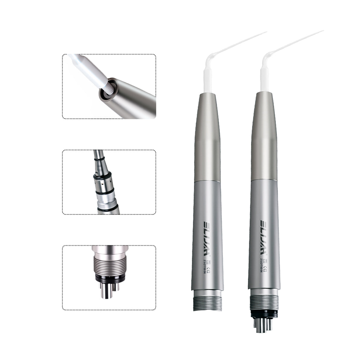 ELIJAH air scaler metal handpiece body texture close‑up