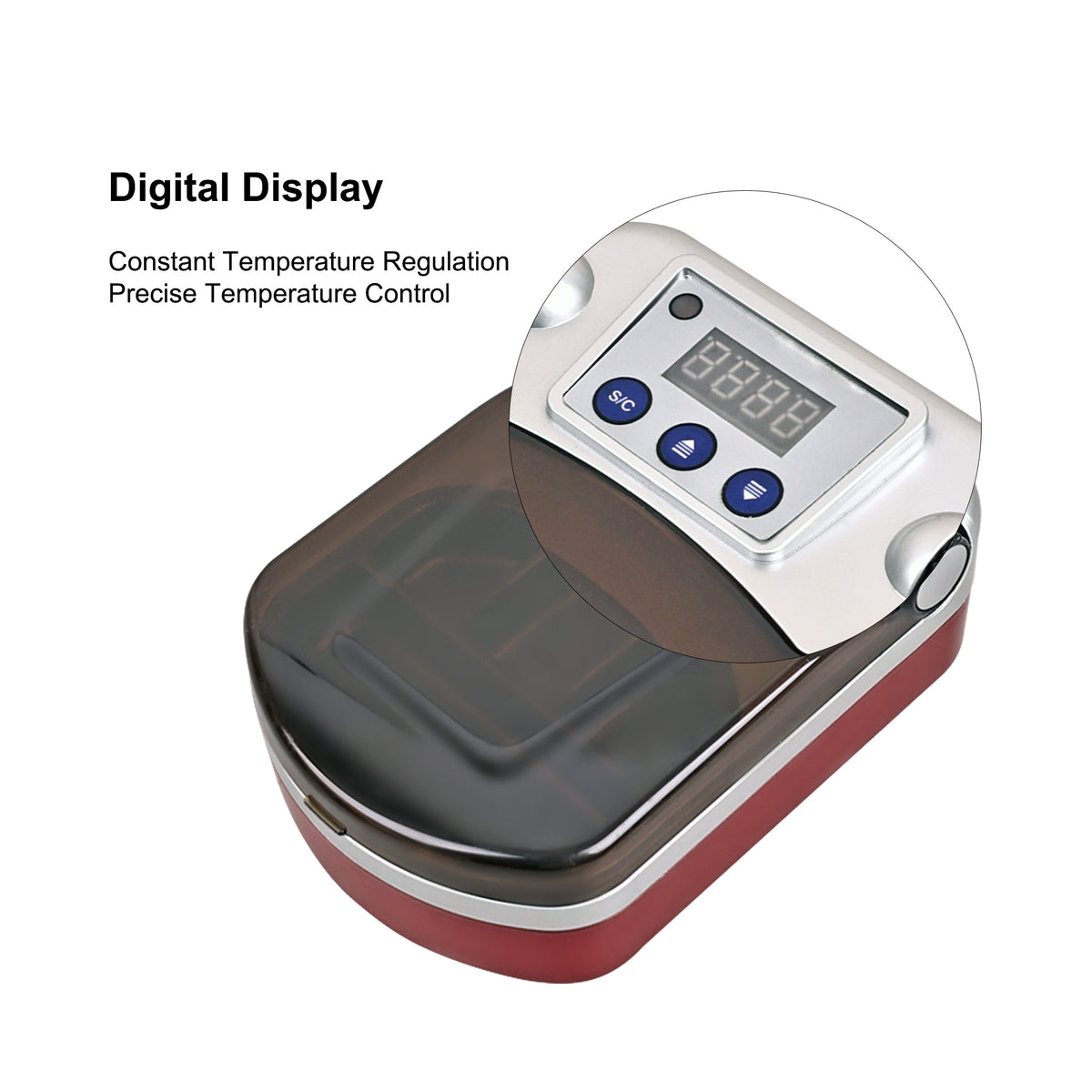 Digital LED temperature display screen close‑up