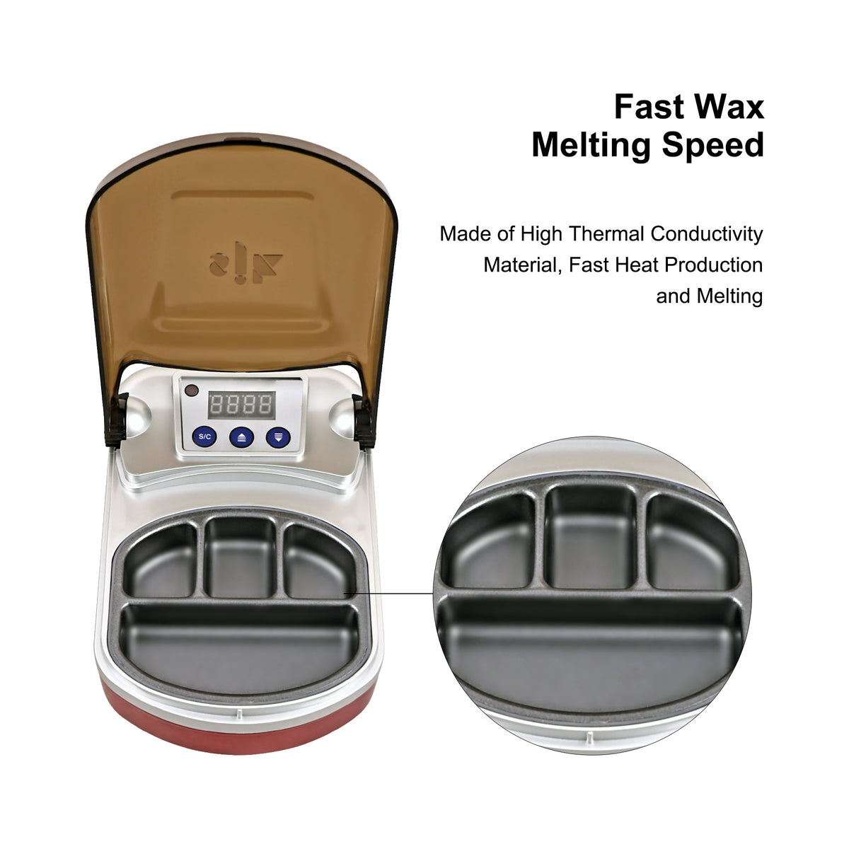Stainless‑steel inner wax melting tank close‑up