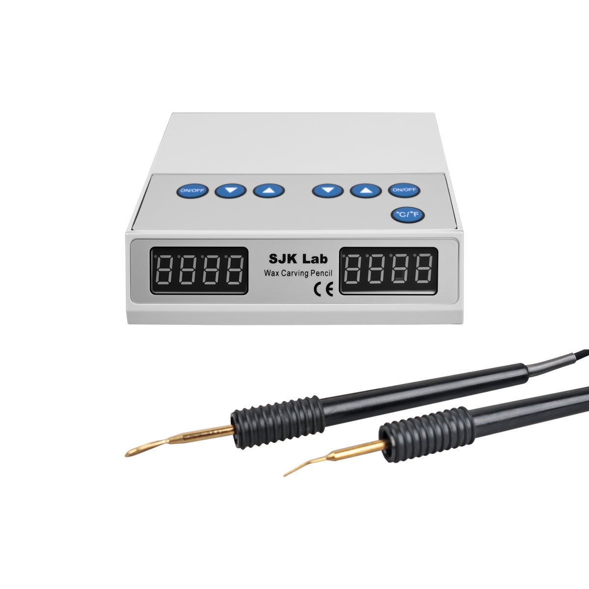 Dual digital display control panel close‑up