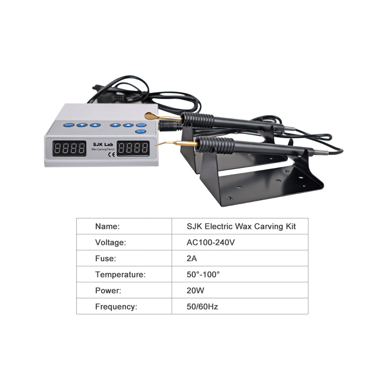 Specification infographic for ELIJAH wax carver kits