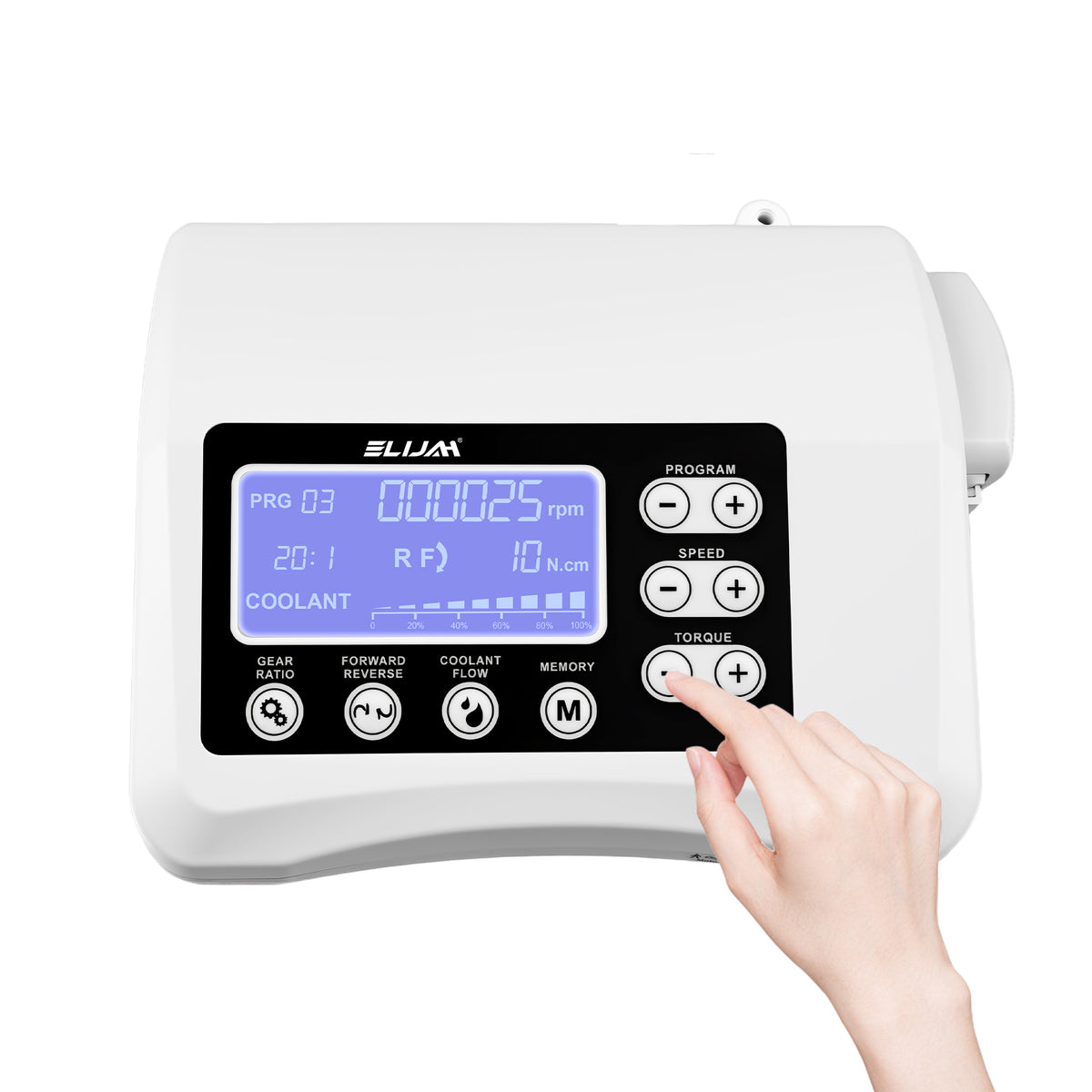 ELIJAH implant motor LCD digital display screen close‑up