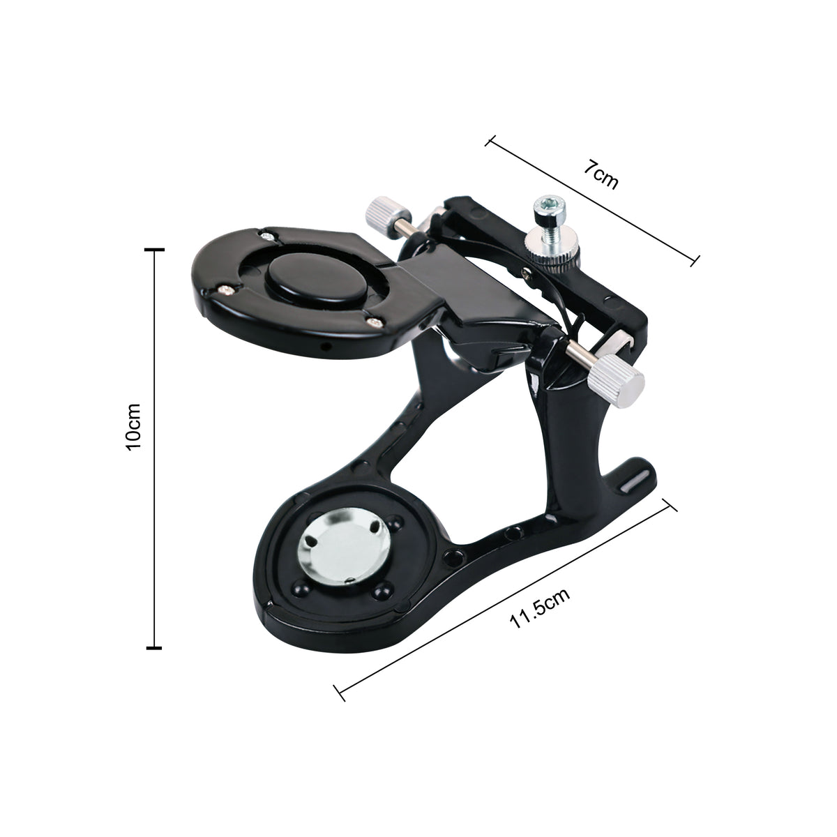 Side profile view of dental magnetic articulator