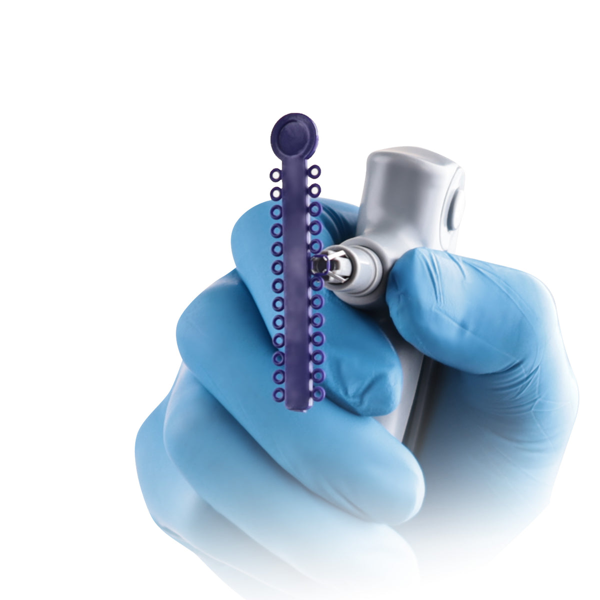 Dental clinic scene using orthodontic ligature applicator gun