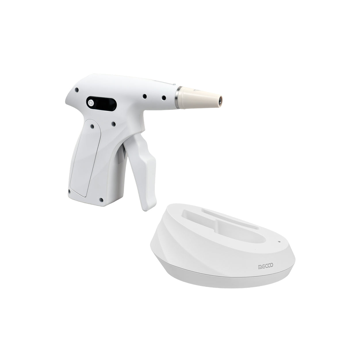 Mecco Fill-G obturation gun placed on wireless charging dock
