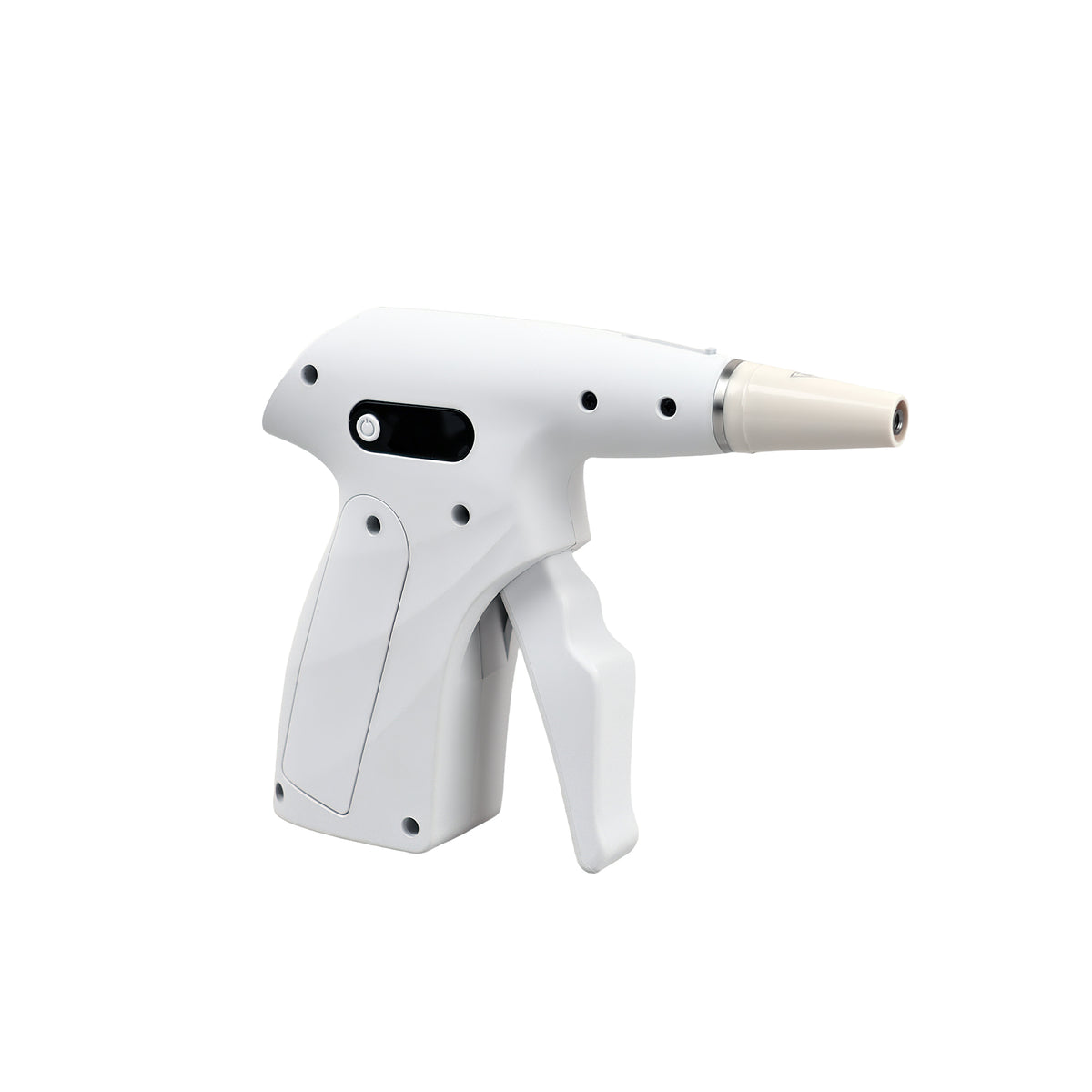 Side profile view of Mecco Fill-G wireless obturation gun white background