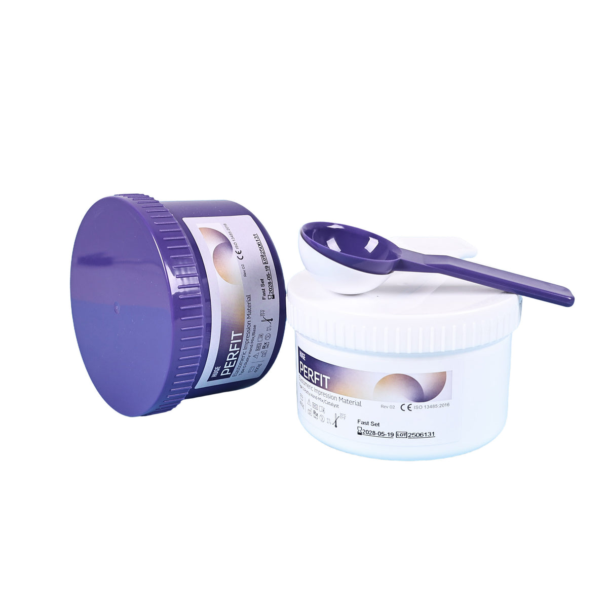 PERFIT impression putty base and catalyst jar stacked