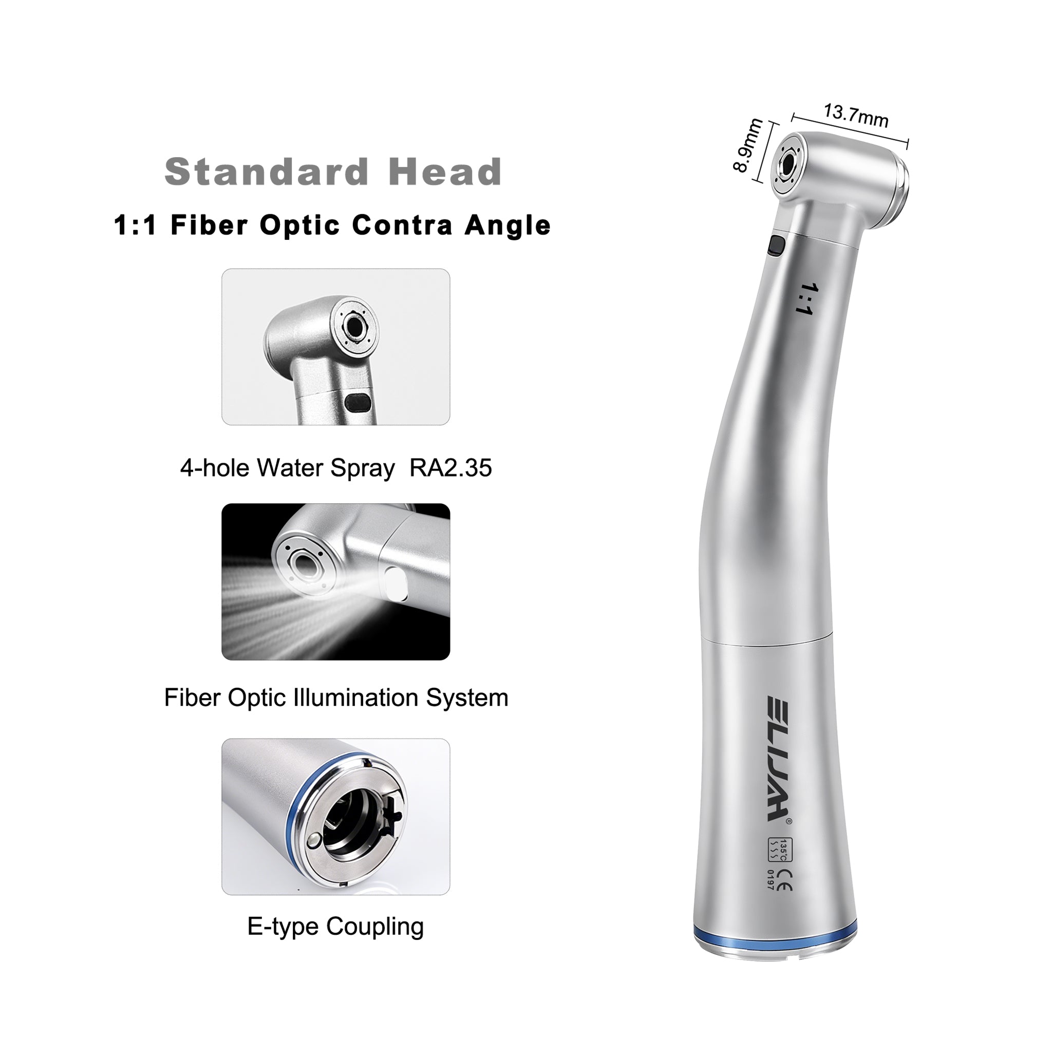 rust proof dental x25 1 1 contra angle handpiece fiber optic