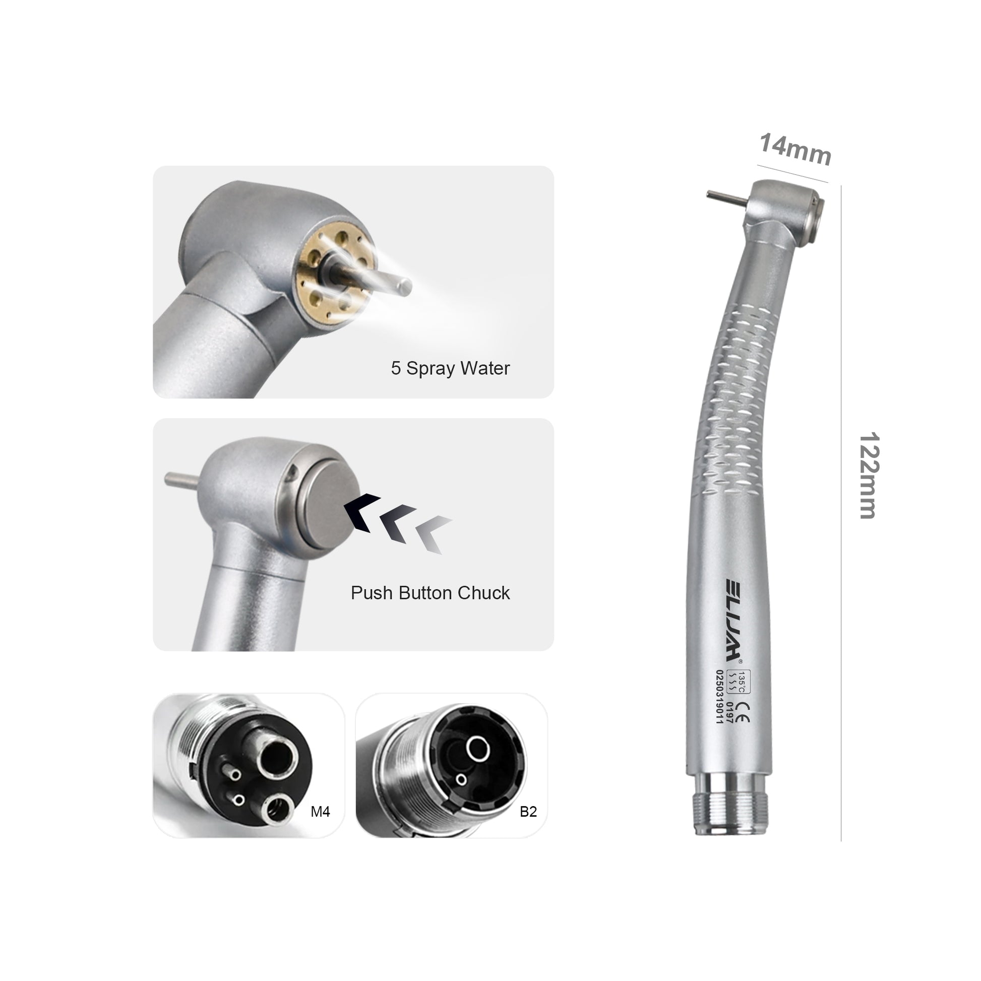 shadowless 5 led high speed handpiece front closeup photo