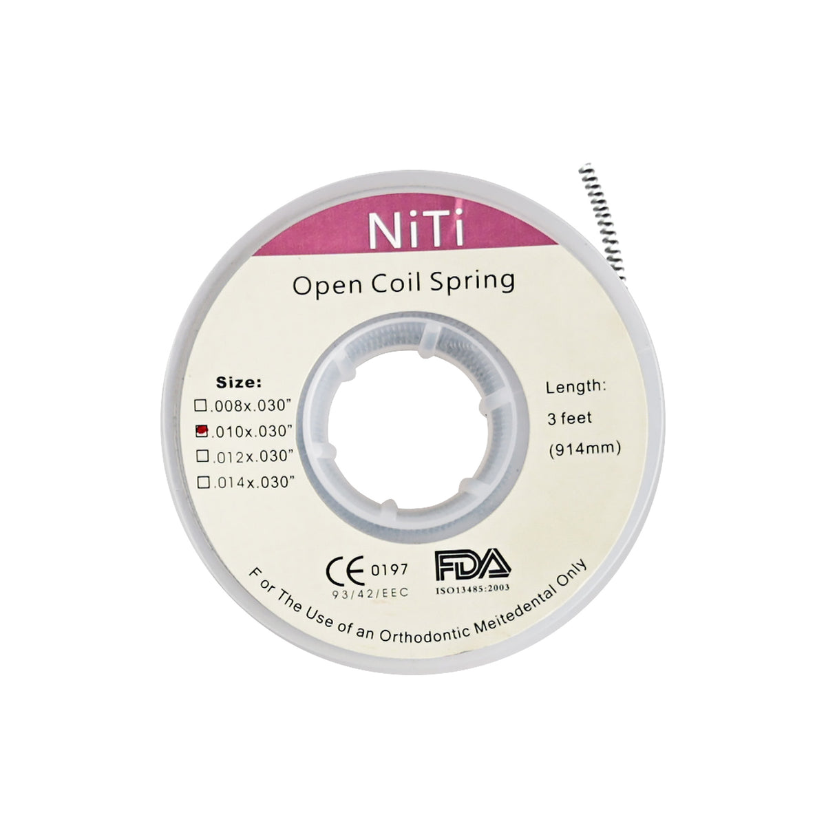 010x030 Niti open coil spring reel