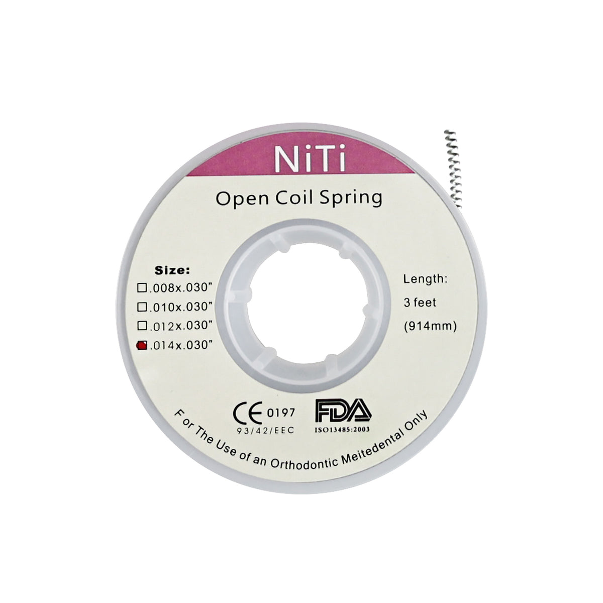 014x030 Niti open coil spring reel