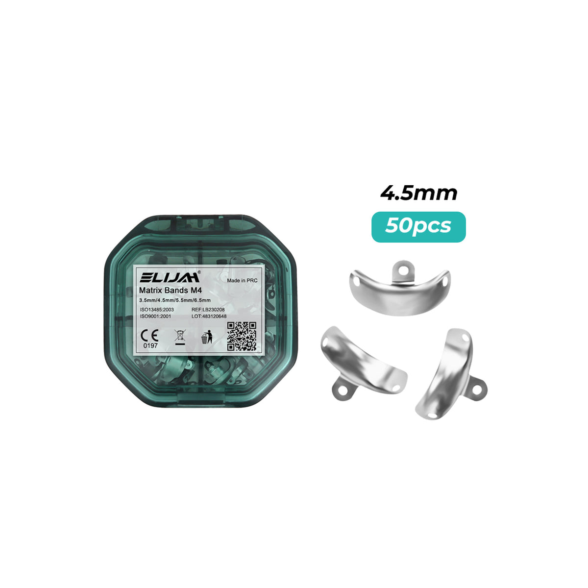 Single 4.5mm M4 contoured metal matrix band
