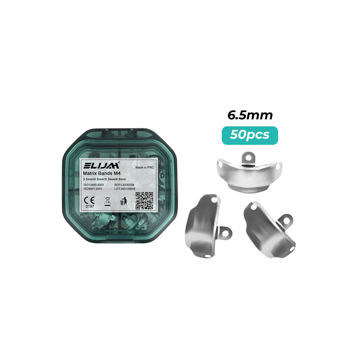 Single 6.5mm M4 contoured metal matrix band