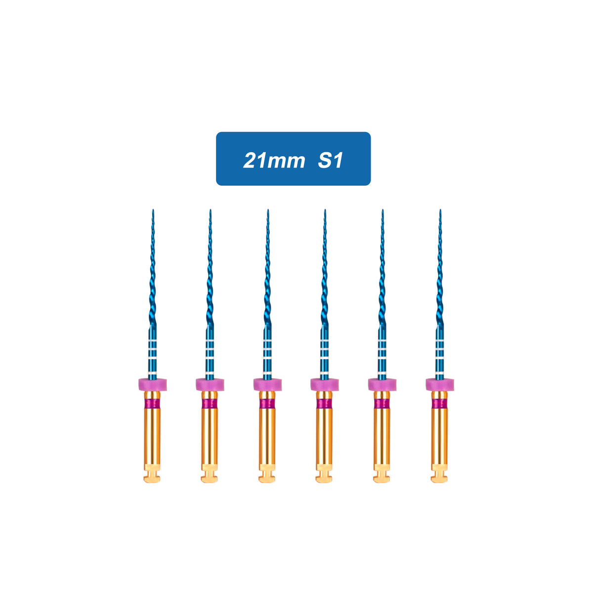 CYF204 NITI Blue Rotary Heat Activated Endodontic Files 6pcs/box 19mm/21mm/25mm/31mm