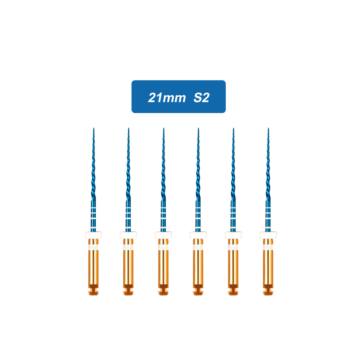 CYF204 NITI Blue Rotary Heat Activated Endodontic Files 6pcs/box 19mm/21mm/25mm/31mm