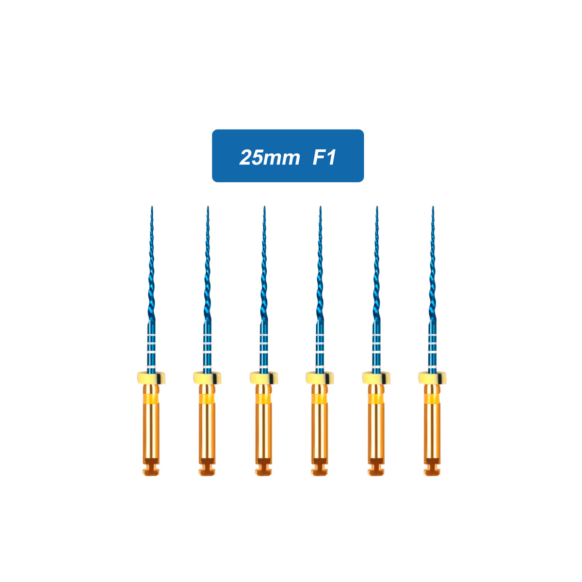 CYF204 NITI Blue Rotary Heat Activated Endodontic Files 6pcs/box 19mm/21mm/25mm/31mm