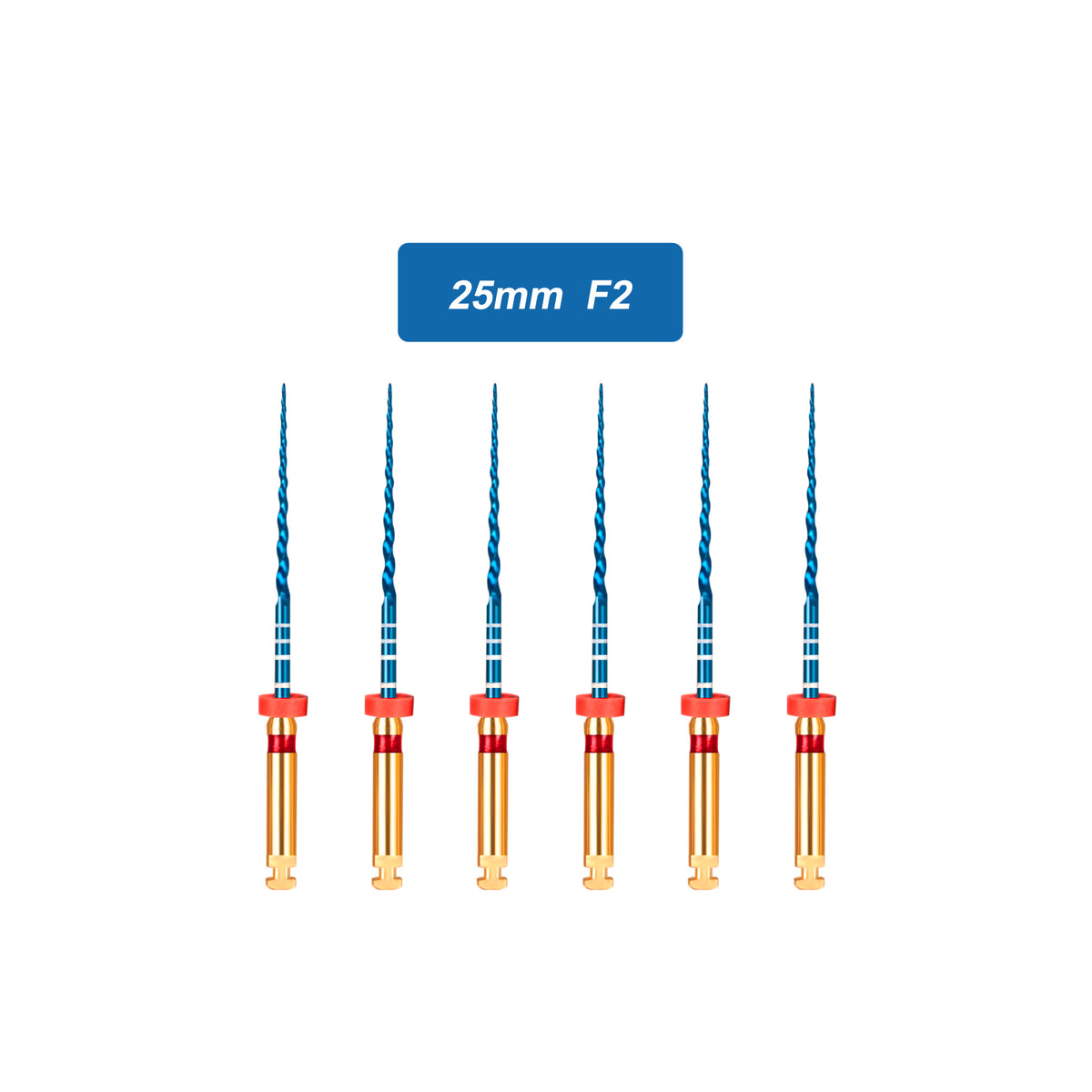 CYF204 NITI Blue Rotary Heat Activated Endodontic Files 6pcs/box 19mm/21mm/25mm/31mm