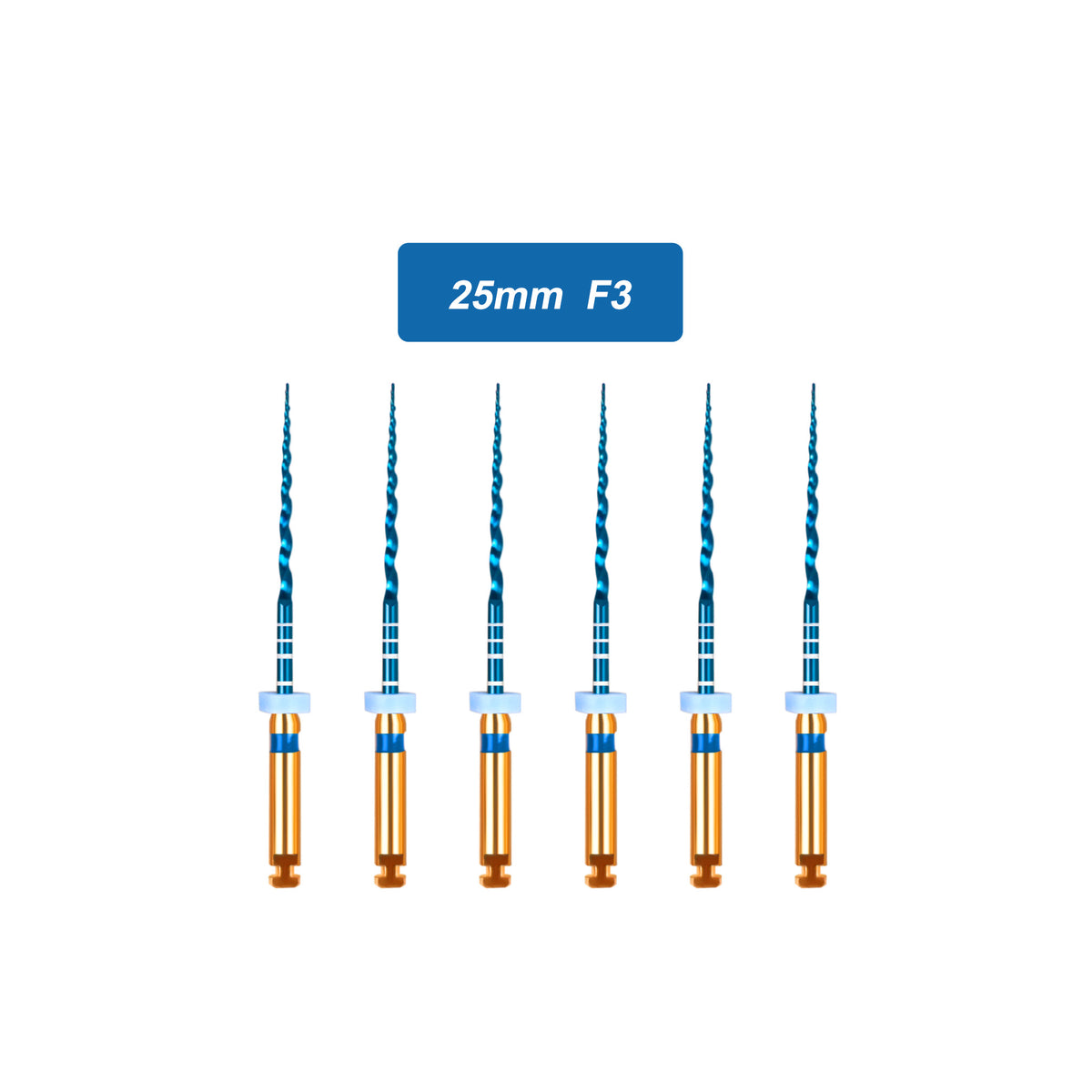 CYF204 NITI Blue Rotary Heat Activated Endodontic Files 6pcs/box 19mm/21mm/25mm/31mm