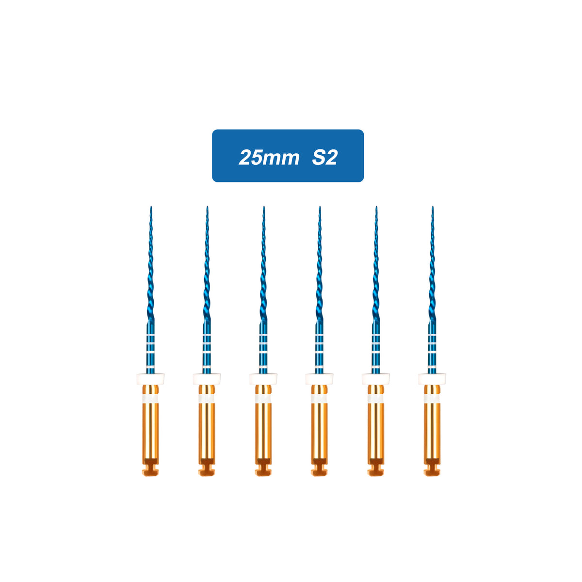 CYF204 NITI Blue Rotary Heat Activated Endodontic Files 6pcs/box 19mm/21mm/25mm/31mm