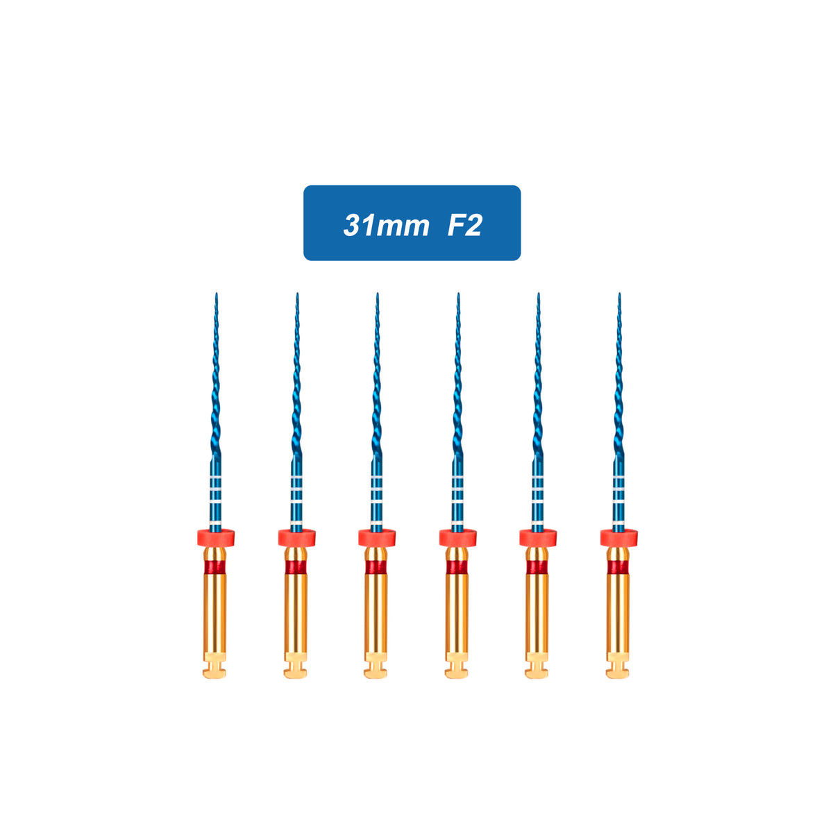 CYF204 NITI Blue Rotary Heat Activated Endodontic Files 6pcs/box 19mm/21mm/25mm/31mm