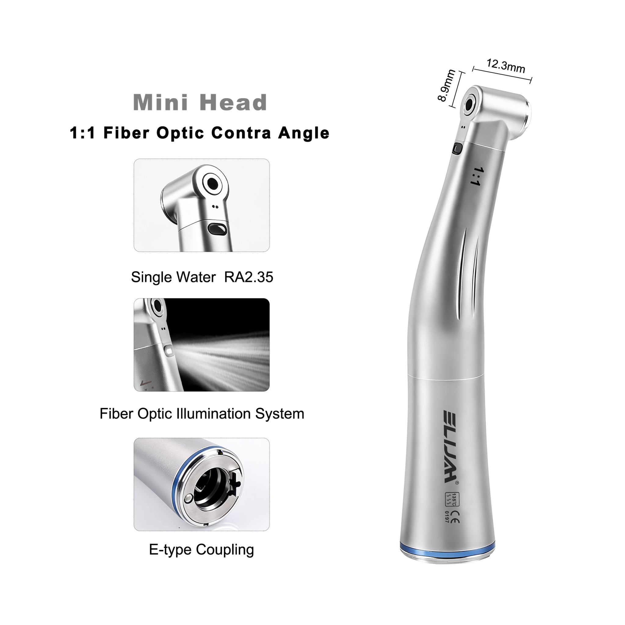 solid metal head dental x25 1 1 fiber optic handpiece