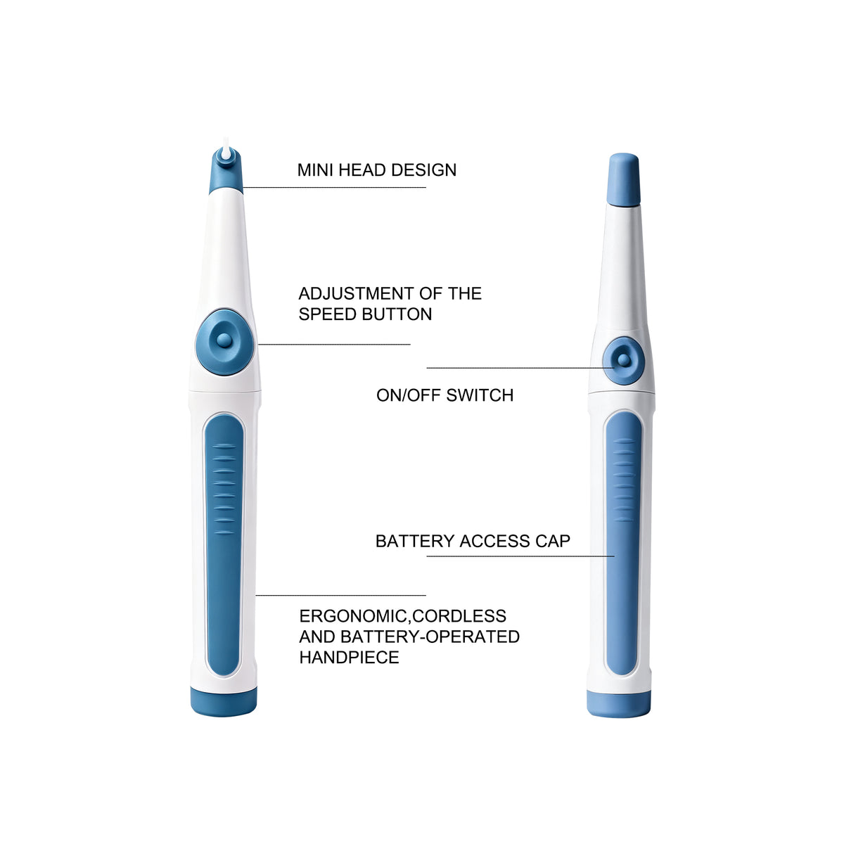Ergonomic handheld grip of sonic root canal irrigator