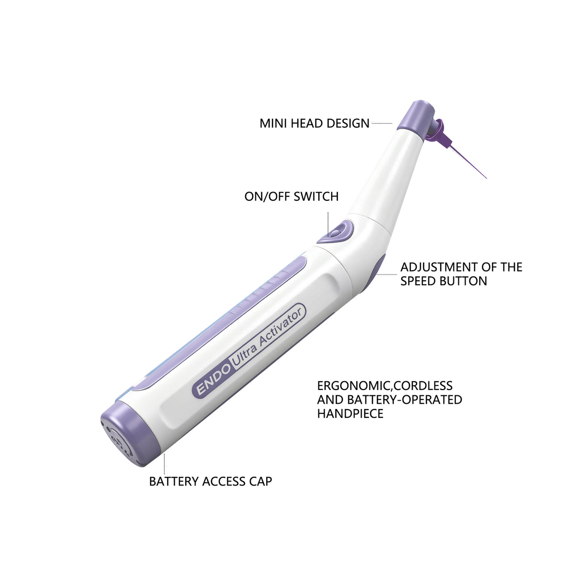 One-key control button of dental sonic endo activator
