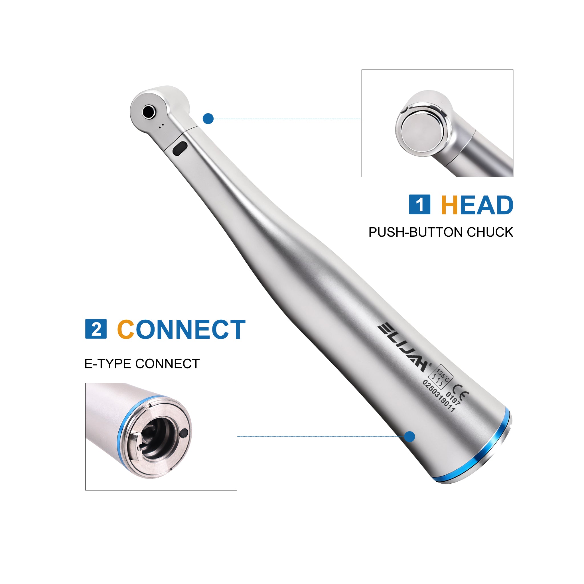 stainless steel 1 1 fiber optic contra angle handpiece internal spray 