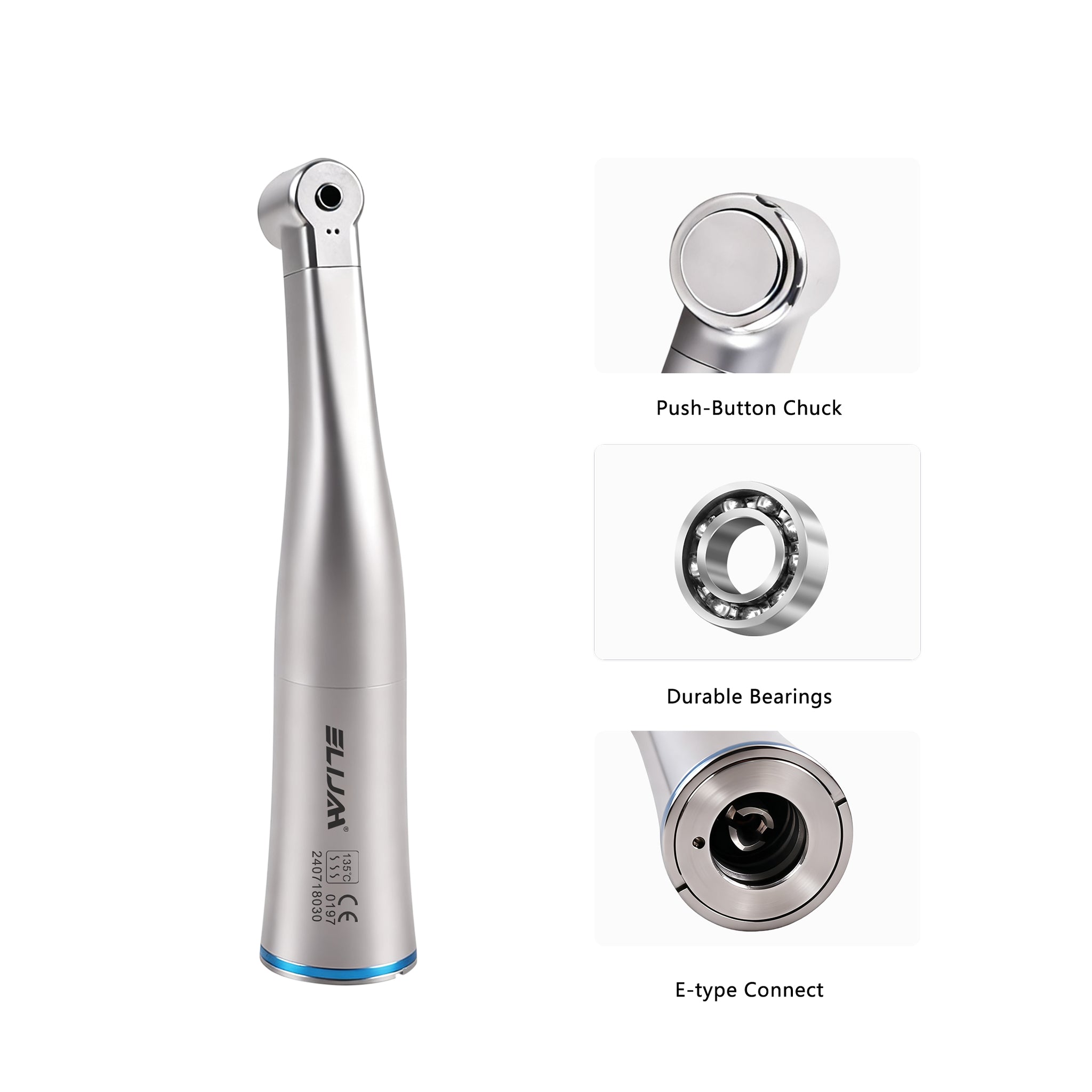 stainless steel dental 1 1 contra angle handpiece internal water spray