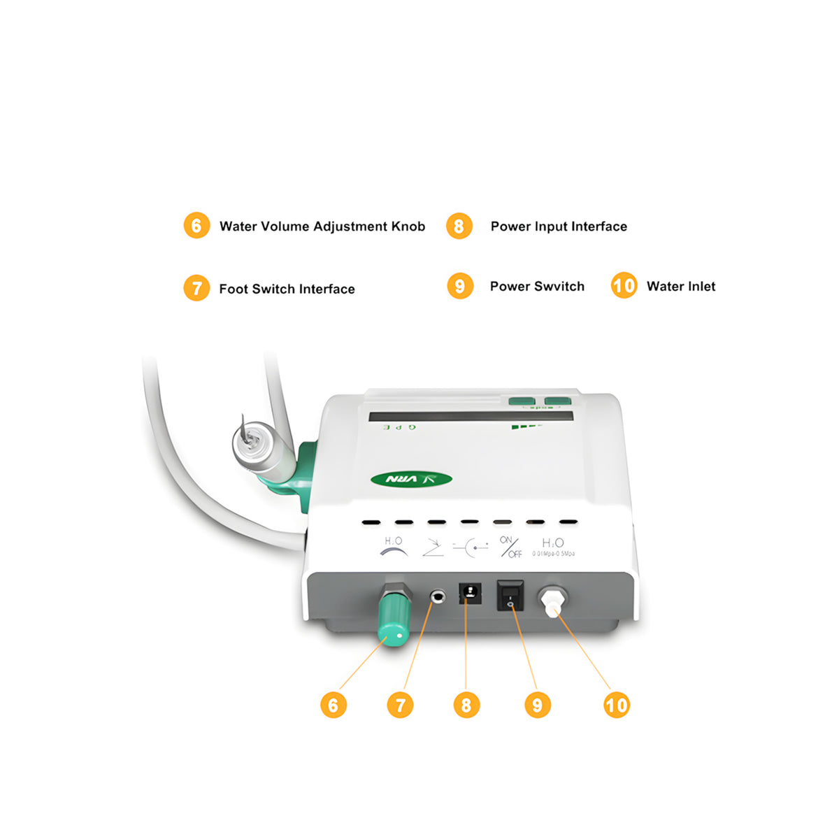 VRN K08DL LED handpiece in autoclave sterilization tray for disinfection
